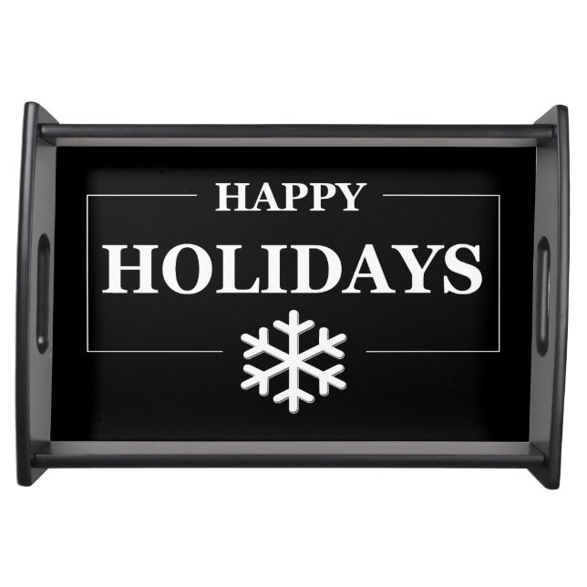 Personalized Christmas Happy Holiday Custom Gift  Serving Tray (Front)