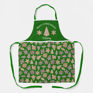 Personalized Christmas Head Cookie Baker Custom Apron
