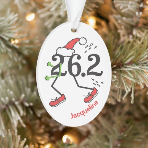 Personalized Christmas Holiday 262 Funny Marathon Ornament