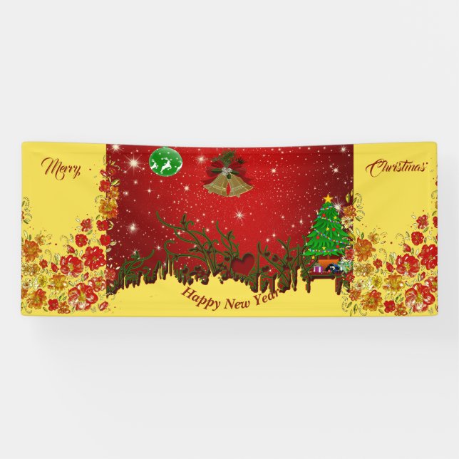 Personalized Christmas Holiday and New Year Banner (Horizontal)