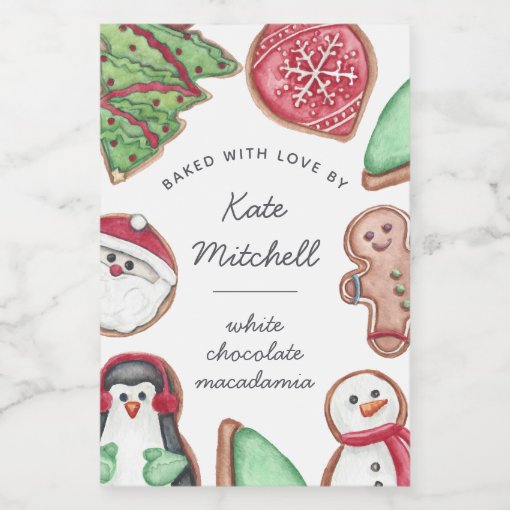 Personalized Christmas Holiday Cookie Baking Food Label Zazzle