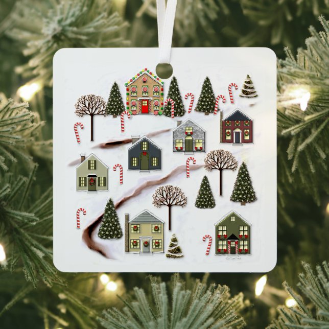 Personalized Christmas Holiday Gift Metal Ornament (Insitu)