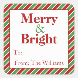 Personalized Christmas Holiday Gift Tag Stickers