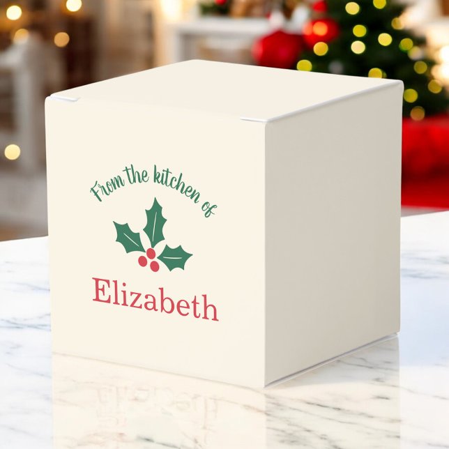 Personalized Christmas Holiday Kitchen Holly Berry Favor Boxes (Creator Uploaded)
