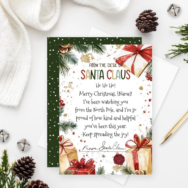 Personalized Christmas Holiday Letter From Santa  Card (Personalized Christmas Holiday Letter From Santa)