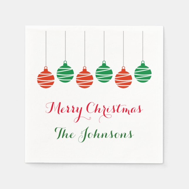 Personalized Christmas Holiday party napkins (Front)
