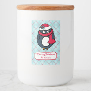 Personalized Christmas Holiday Penguin Labels