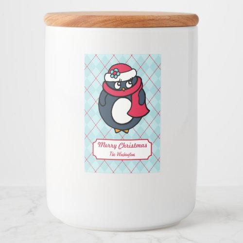 Personalized Christmas Holiday Penguin Labels 