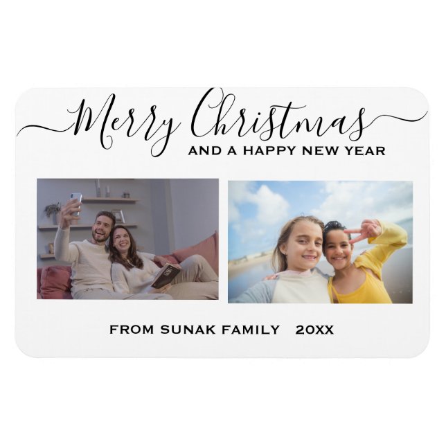 Personalized Christmas & Holiday Photo Magnets (Horizontal)