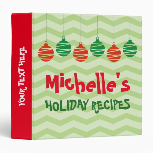 Personalized Christmas Holiday recipe binder book