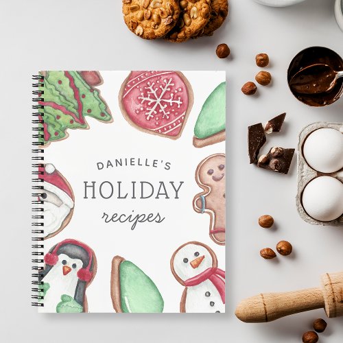 Personalized Christmas Holiday Recipe Notebook