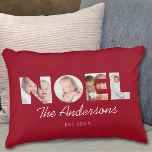 Personalized Christmas Holidays Noel Photo Accent Pillow