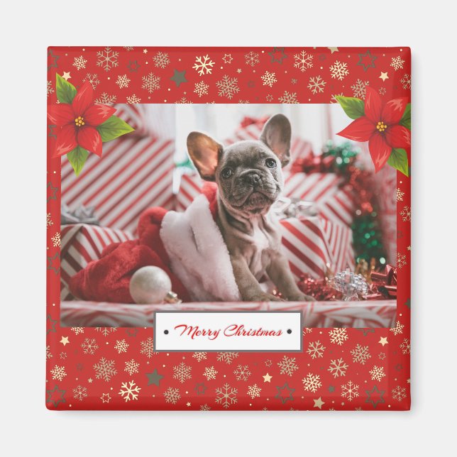 Personalized Christmas Holidays Photo Magnet (Front)