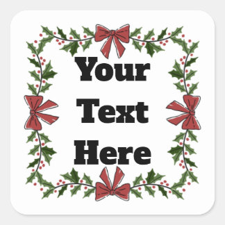 Personalized Christmas Holly Gift Sticker