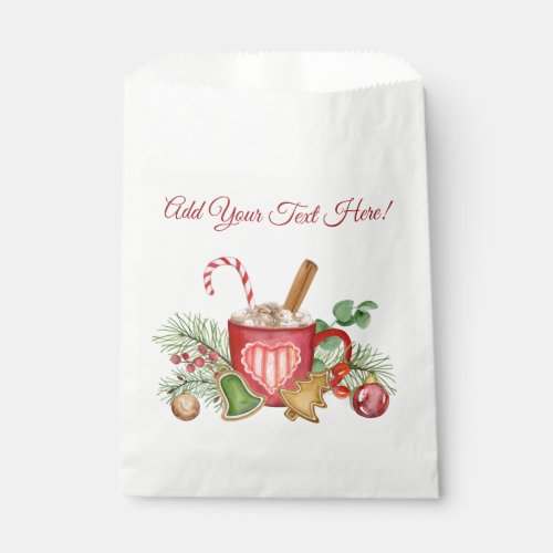 Personalized Christmas Hot Chocolate Mug Favor Bag