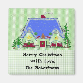 Personalized Christmas House Magnet