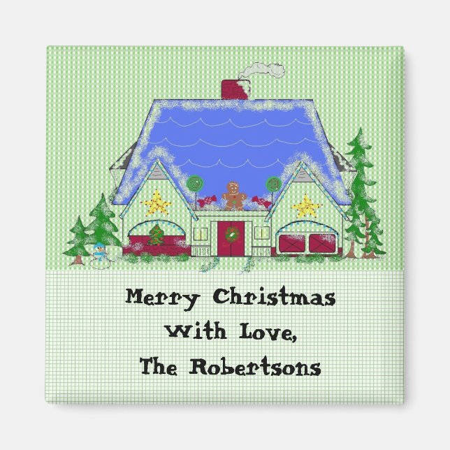 Personalized Christmas House Magnet (Front)