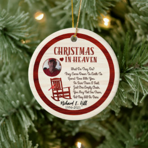 Personalized Christmas In Heaven Ceramic Ornament