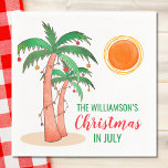 Personalized Christmas in July Palm Trees  Napkins