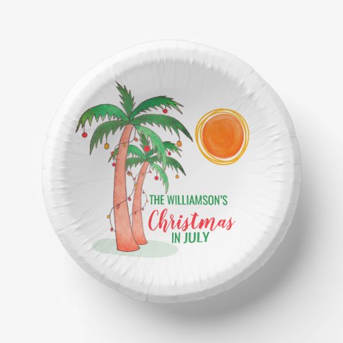 Personalized Christmas in July Party Paper Bowl