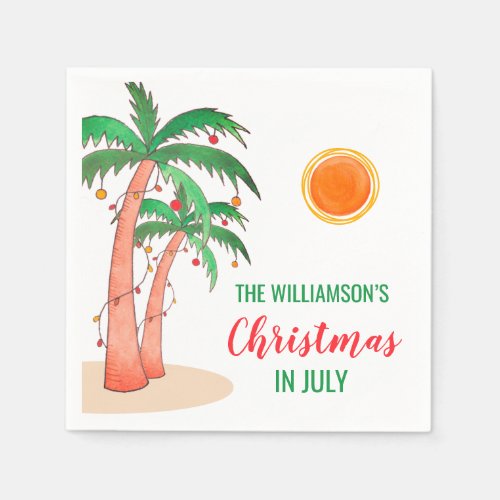 Personalized Christmas in July Party Paper Napkin