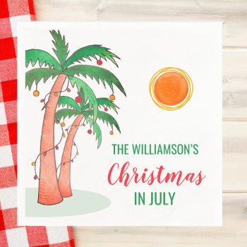 Personalized Christmas In July Party Paper Napkin by SewMosaic at Zazzle