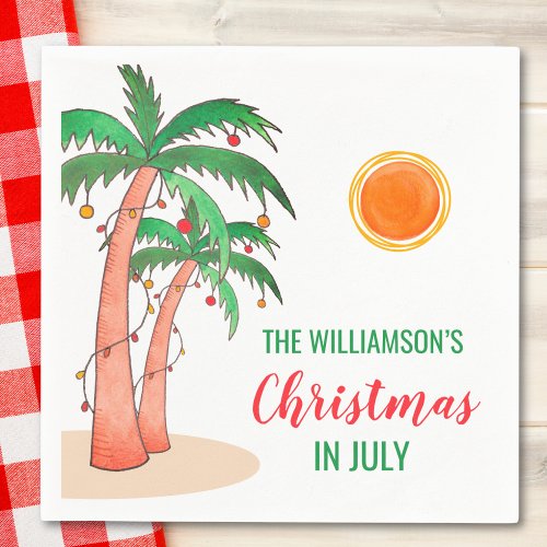 Personalized Christmas in July Party Paper Napkin