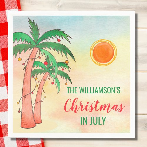 Personalized Christmas in July Party Paper Napkin Napkins