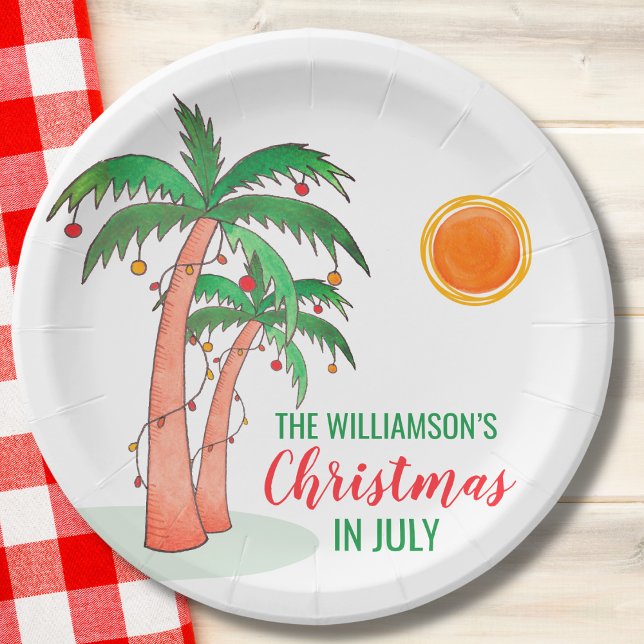 Personalized Christmas in July Party  Paper Plates (Creator Uploaded)
