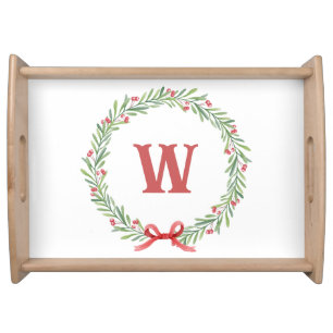 Personalized Christmas Initial Serving Tray