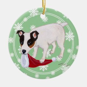 Personalized Christmas Jack Russell Terrier Ceramic Ornament