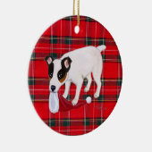 Personalized Christmas Jack Russell Terrier Tartan Ceramic Ornament ...