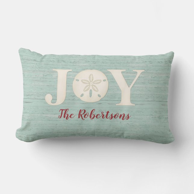 Personalized Christmas Joy Lumbar Pillow (Front)