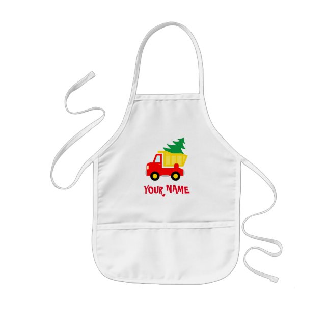 Personalized Christmas kitchen aprons for kids (Front)