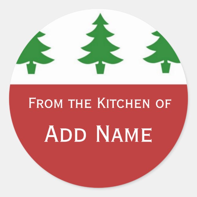 Personalized Christmas Kitchen Gift Sticker (Front)