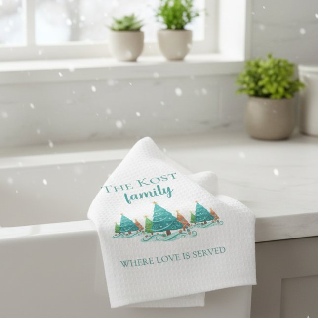 Personalized Christmas Kitchen Towels (Celebrate the holiday this season with these fun personalized Christmas kitchen towels! )
