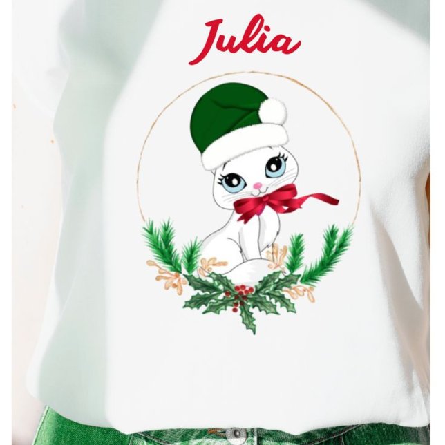 Personalized Christmas kitty – Festive holiday  T-Shirt (Creator Uploaded)