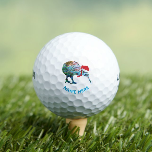 PERSONALIZED CHRISTMAS KIWI PAUA GOLF BALLS (Insitu Tee)