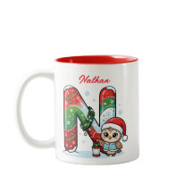 Personalized Christmas Letter N Monogram Santa 
