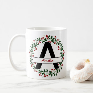 Personalized Christmas Letter Name Custom Initial Coffee Mug