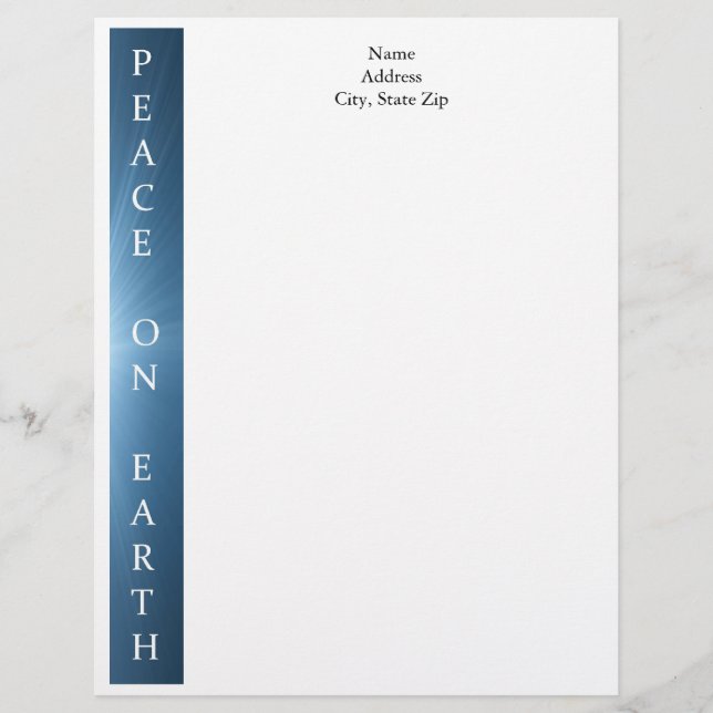 Personalized Christmas Letterhead - Peace on Earth (Front)