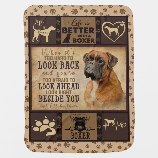 Personalized Christmas, Life Is Better With Boxer Baby Blanket (Front)
