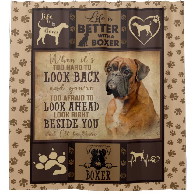 Personalized Christmas, Life Is Better With Boxer Shower Curtain (Front)