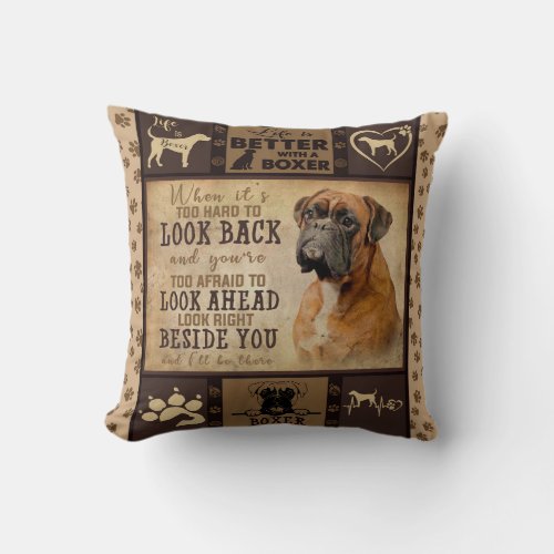 Personalized Christmas Life Is Better With Boxer Throw Pillow