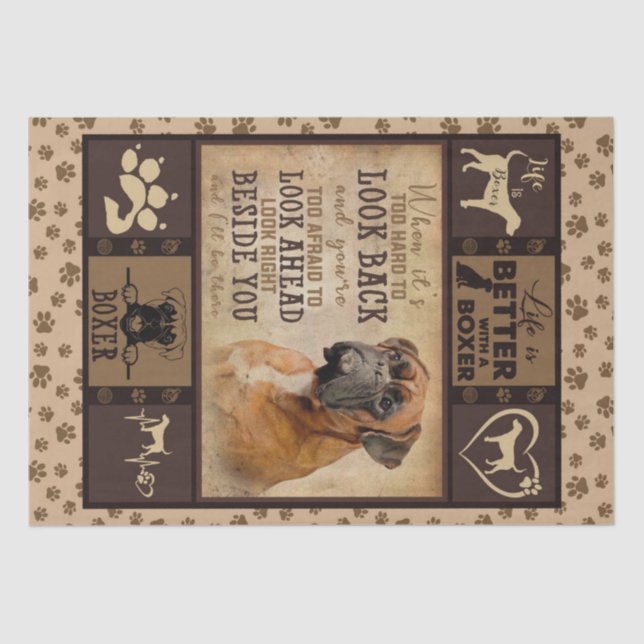 Personalized Christmas, Life Is Better With Boxer Tissue Paper (Front)