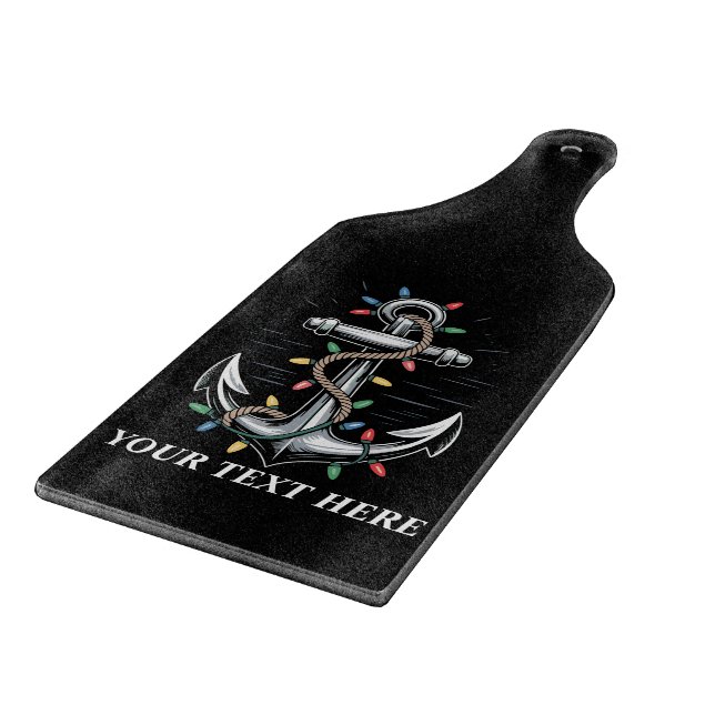 Personalized Christmas Lights Boating Sailing  Cutting Board (Corner)