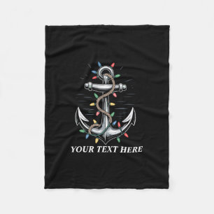Personalized Christmas Lights Boating Sailing  Fleece Blanket