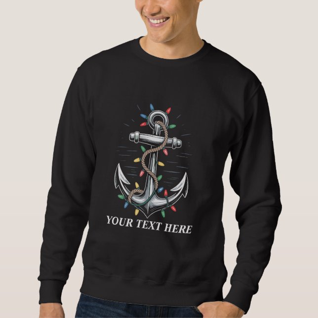 Personalized Christmas Lights Boating Sailing  Sweatshirt (Front)