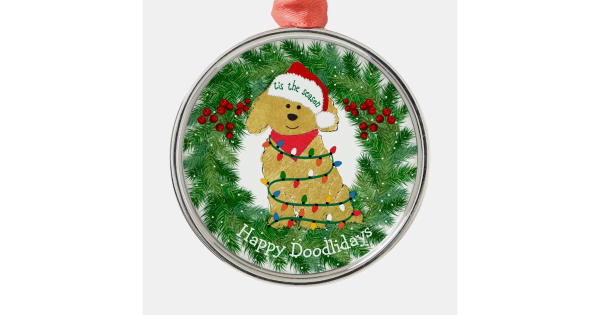 personalized christmas lights goldendoodle metal ornament zazzlecom - Goldendoodle Christmas Ornament personalized christmas lights goldendoodle metal ornament zazzlecom - Goldendoodle Christmas Ornament