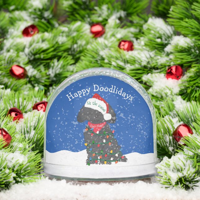 Personalized Christmas Lights Labradoodle Snow Globe (Christmas)